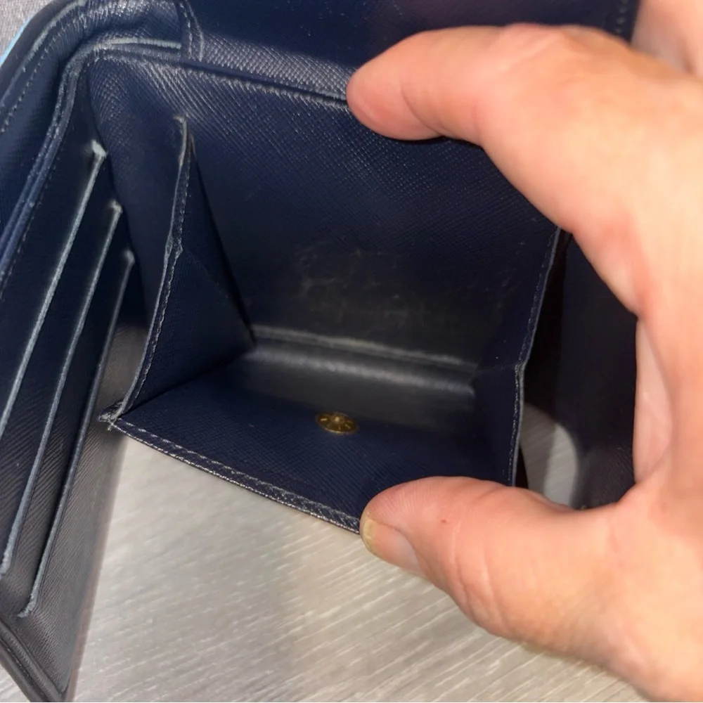 Louis Vuitton Mini Lin Monogram Denim Compact Wallet Navy Blue Gray Porte Billet - Picture 10 of 10